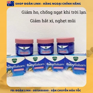 Dầu bôi ấm ngực Vicks Baby Balsam, Hàng chuẩn Úc, dầu bôi ấm ngực cho bé, Date xa