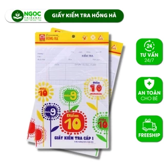 [Tập 15 tờ] Giấy kiểm tra tiểu học 4 ô ly vuông Hồng hà, Hải Tiến cao cấp đủ tiêu chuẩn