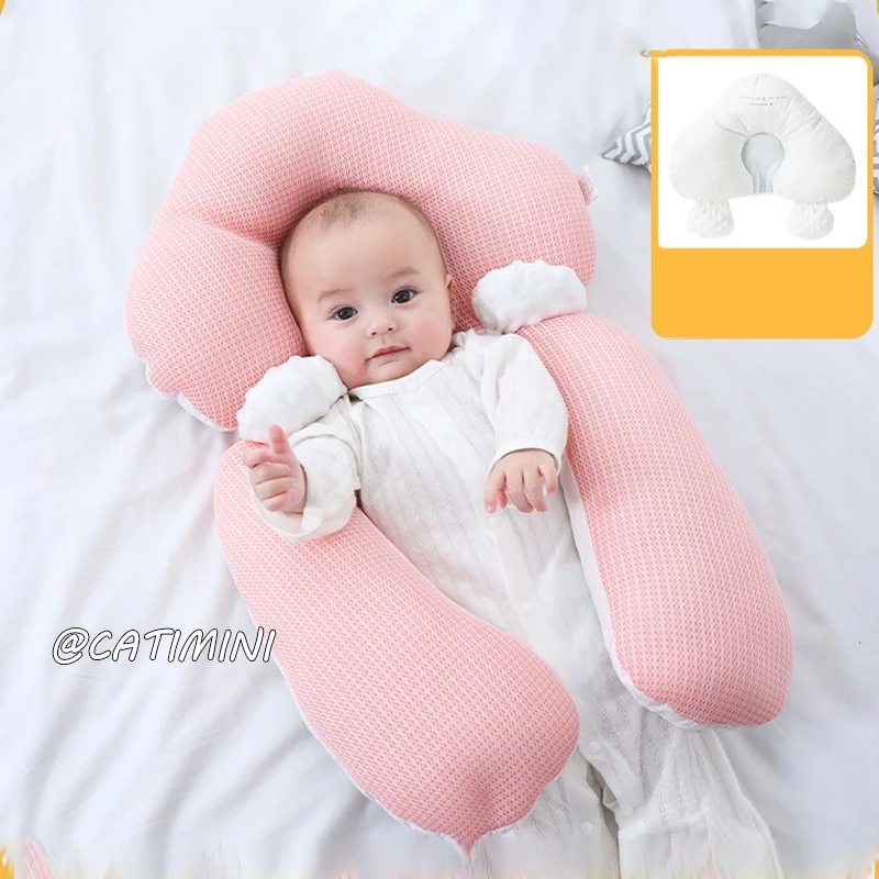 CATIMINI gối chống trào ngược cho bé Gối Ngủ cotton Chống Bẹp Đầu Cao Cấp Dành Cho Em Bé 0-1 Tuổi gối nằm cho bé gối nằm cho bé sơ sinh