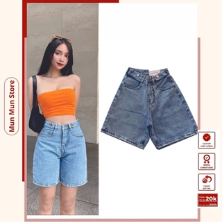 [Ảnh Thật] Quần Short Jeans Nữ Nút Hông MunMunStore Quần ngố bò