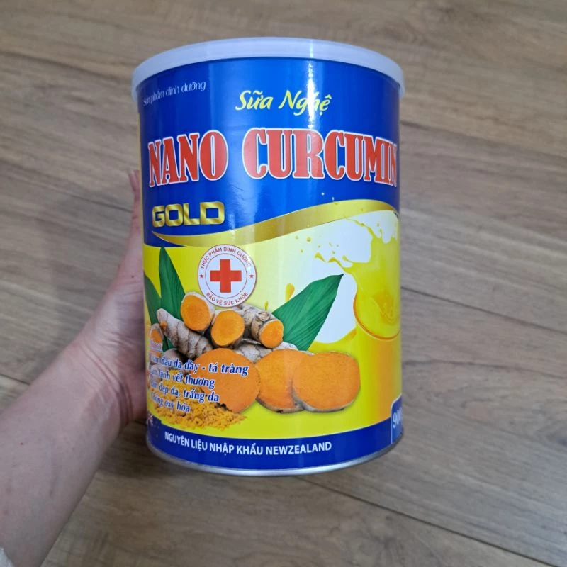 Hộp 900g Sữa Nghệ nano curcumin Gold Colos Turmeric giúp giảm đau dạ dày tá tràng nhanh lành vết loét dạ dày.