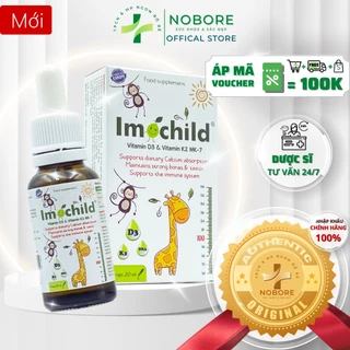 Vitamin D3K2 MK-7 DHA  IMOCHILD Bổ Sung Canxi, Tăng Chiều Cao, Phát Triển Trí Não | Nhập khẩu chính hãng [NOBORE]