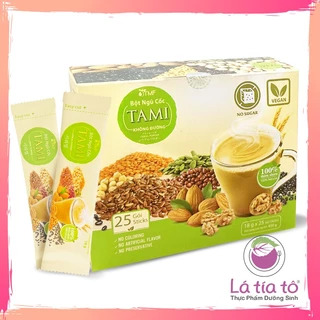 BỘT NGŨ CỐC TAMI KHÔNG ĐƯỜNG 450G DINH DƯỠNG TỪ HẠT NẢY MẦM - LÁ TÍA TÔ