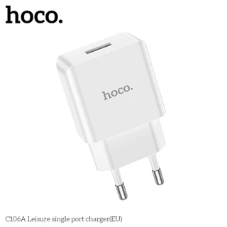 Củ Sạc Hoco C106A, Sạc Nhanh 2.1A , Chân Cắm Tiêu Chuẩn EU, Chất Liệu Chống Cháy - Hàng Chính Hãng - BH 12 Tháng.