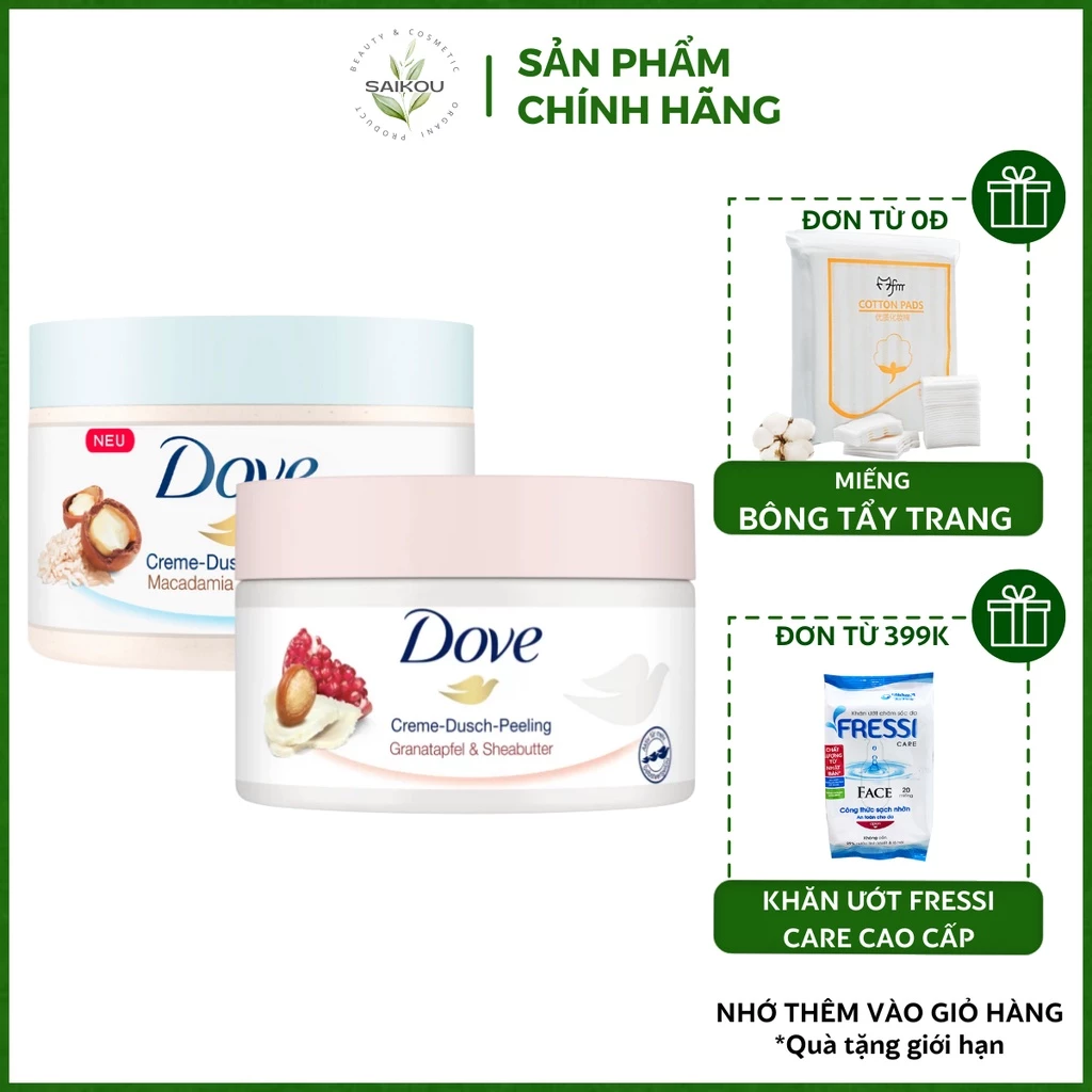 Tẩy Tế Bào Chết Toàn Thân DOVE Exfoliating Body Polish, Tẩy Da Chết Dưỡng Ẩm Chăm Sóc Da Body Bản Dove Đức Saikou