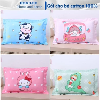 Gối cho bé đi học vỏ gối dễ thương kute mẫu mã đa dạng chất liệu cotton 100% kích thước 30x50cm