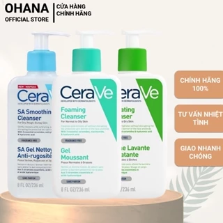 Sữa Rửa Mặt CeraVe Cleanser cho Da Dầu Mụn, Khô, Nhạy Cảm (20ml/88ml/236ml/473ml)