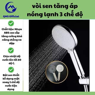 Vòi sen tăng áp nóng lạnh QMS - TS044 chất liệu nhựa ABS siêu bền 3 chế độ tiết kiệm nước