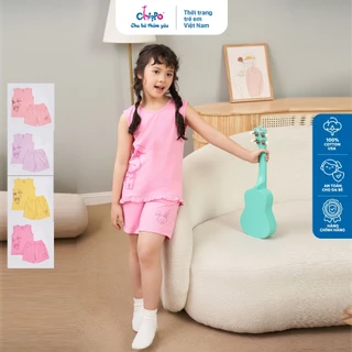 Set bộ hè ba lỗ sát nách Chippo chất liệu 100% Cotton áo đồ bộ cho bé Gái từ 6 đến 10 Tuổi (22-33Kg)