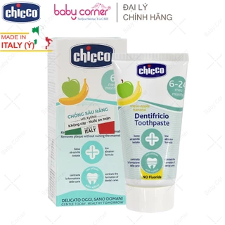 [HSD: T2/2026] Kem Đánh Răng CHICCO Hương Chuối Táo, 50ML, Cho Bé Từ 6 Tháng