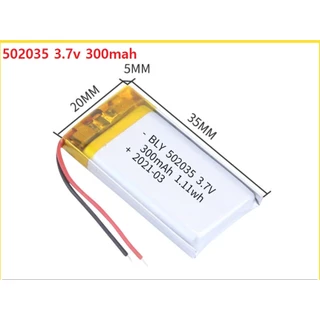 Pin sạc Lithium LiPo 1s 3.7V 300mah 502035 Tai Nghe Loa Mp3 MP4 MP5 GPS PSP Bluetooth Mới 100%