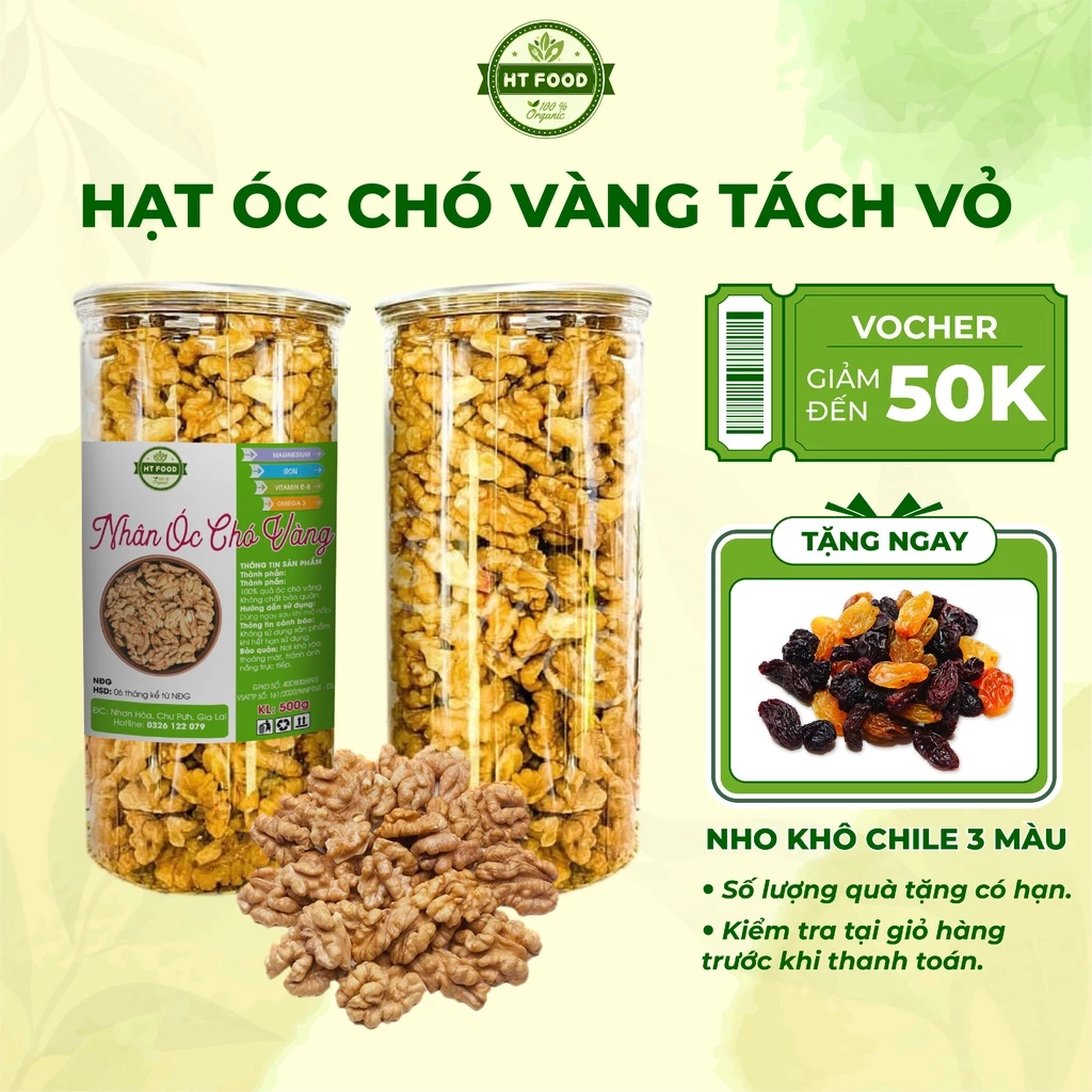 Hạt óc chó vàng nhập khẩu Mỹ tách sẵn vỏ thơm ngon cao cấp - HT FOOD