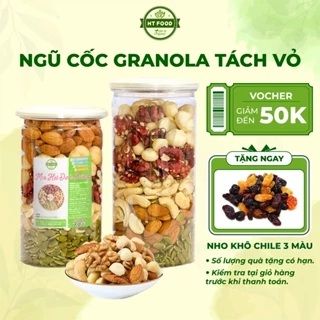 Hạt dinh dưỡng mix 5 loại macca, óc chó, hạnh nhân, hạt điều, bí xanh tách vỏ tiện lợi - HT FOOD