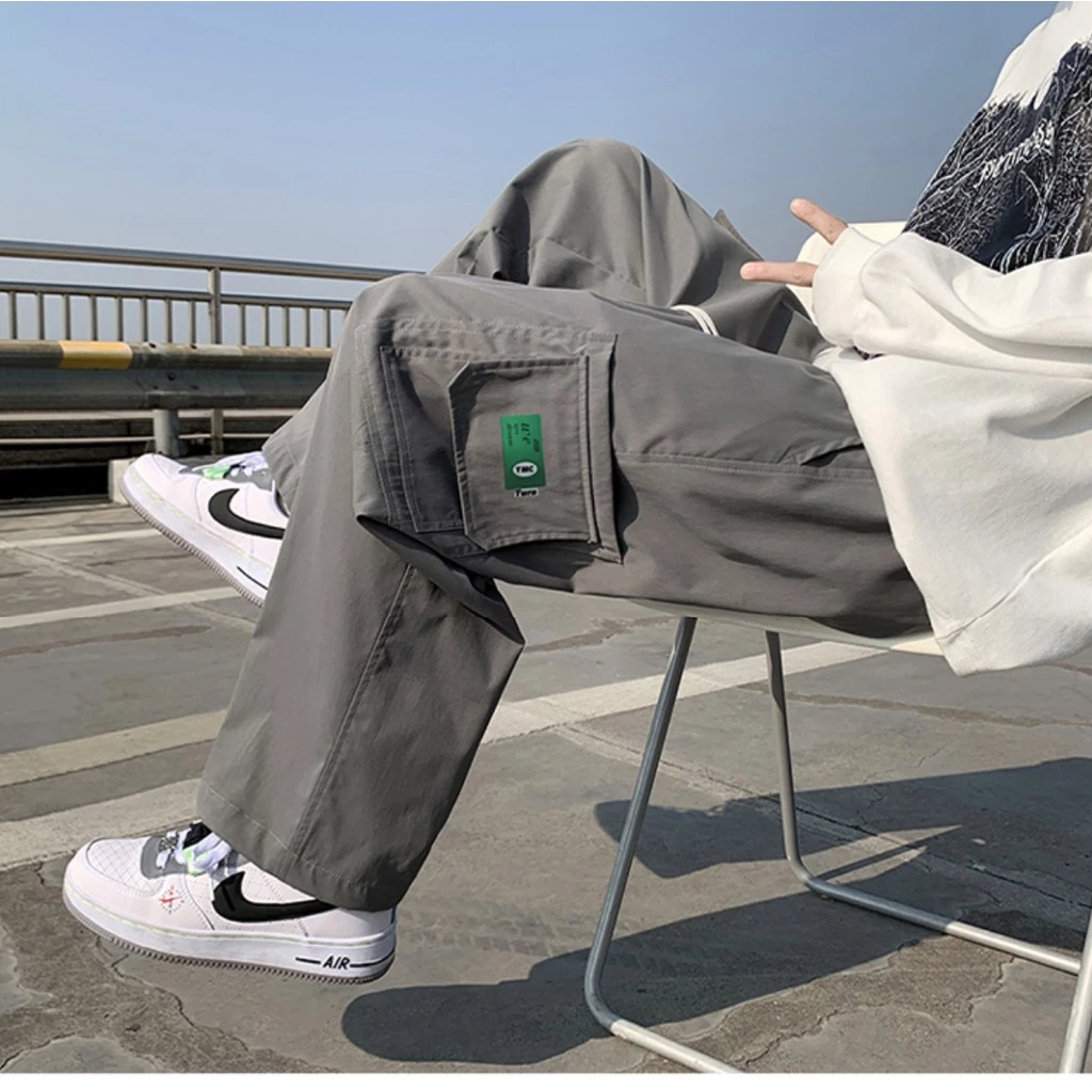 Quần kaki nam túi hộp ống rộng - Cạp chun dây rút, chất vải dày dặn không nhăn - MayLinh Shop