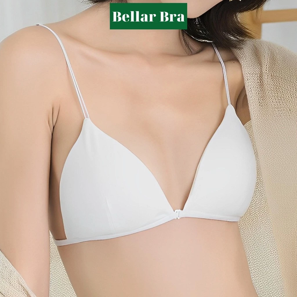 Áo Bra Nữ 2 Dây Cotton - Áo Ngực Cài Trước Dây Mảnh Đệm Mút Mỏng Mặc Thoải Mái   BellarBra B2099