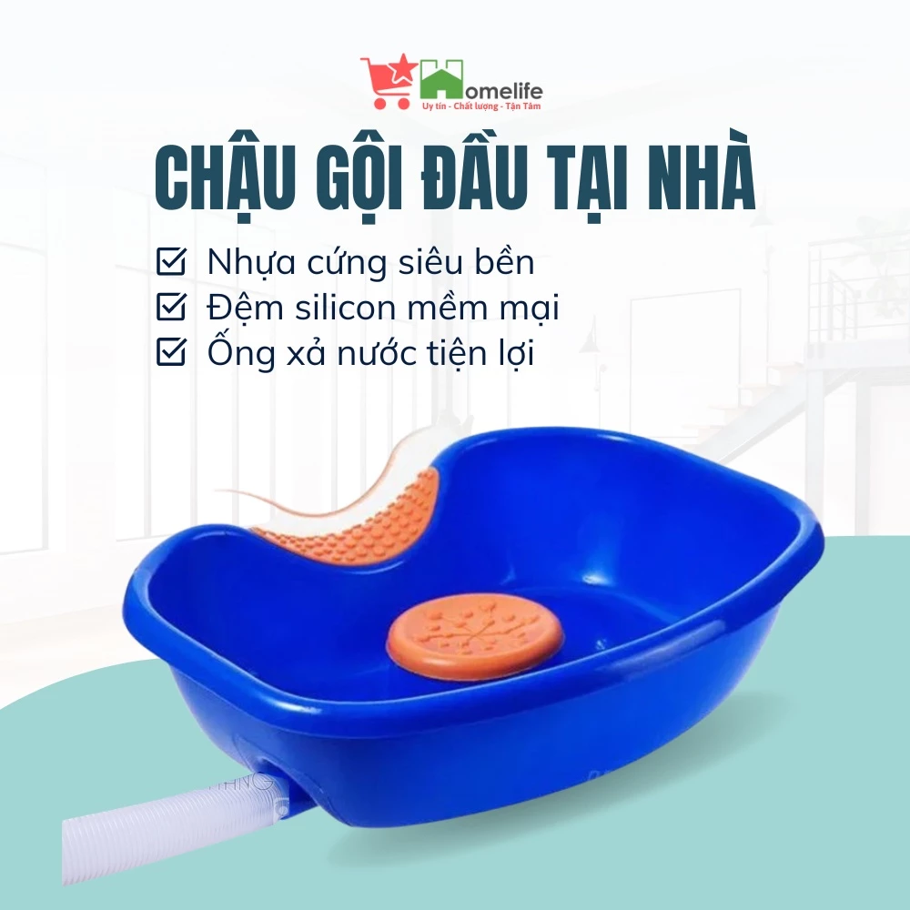 Chậu Gội Đầu Đệm Silicon Tại Nhà Chất Liệu Nhựa Cao Cấp Cho Bà Bầu, Người Già, Trẻ Nhỏ, Người Bệnh