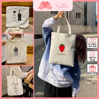 Túi tote Sollle vải canvas, túi ulzzang vải bố mộc không nhuộm hóa chất