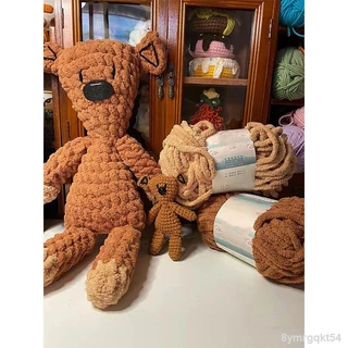 （Bộ vật liệu búp bê）Mr. Bean s bear đan tự làm chất liệu túi len dày handmade móc búp bê gấu +chart hướng dẫn