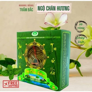 Nhang vòng - Nhang khoanh Trầm bắc - cháy 24 giờ - Hộp 10 khoanh: NGỘ CHÂN HƯƠNG - Thảo dược Phương Anh