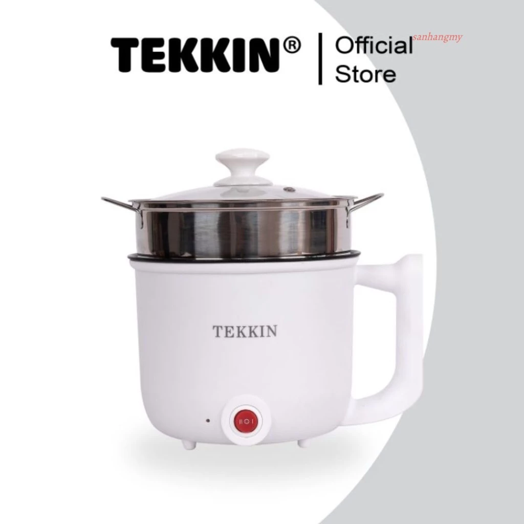 Nồi lẩu điện đa năng mini TEKKIN 1.8L 2 tầng chống dính chiên xào lẩu hấp nấu lẩu cho 1 2 người