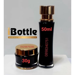 Chai lọ sang chiết mỹ phẩm - Bộ đen ánh kim chai 50ml & hủ 30ml