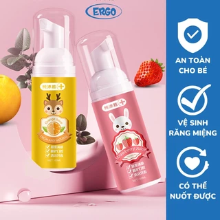 Kem đánh răng tạo bọt vị tự nhiên nguyên chất vị cam, dâu tây có thể nuốt 60ml cho bé trên 6 tháng tuổi