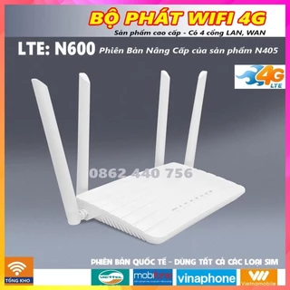 Cục phát wifi từ sim 4G, bộ phát wifi 4G CPE N600 4 cổng WAN/LAN, 4 ăngten Siêu Khỏe, hàng cao cấp (XẢ KHO)