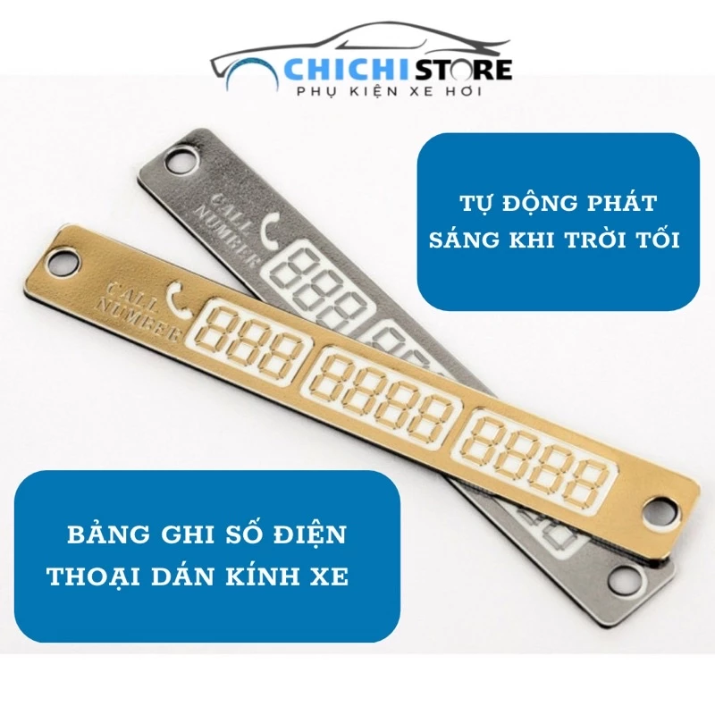 Bảng ghi số điện thoại trên ô tô Chi Chi, tự động phát sáng khi trời tốt, miếng hít dính chắc chắn