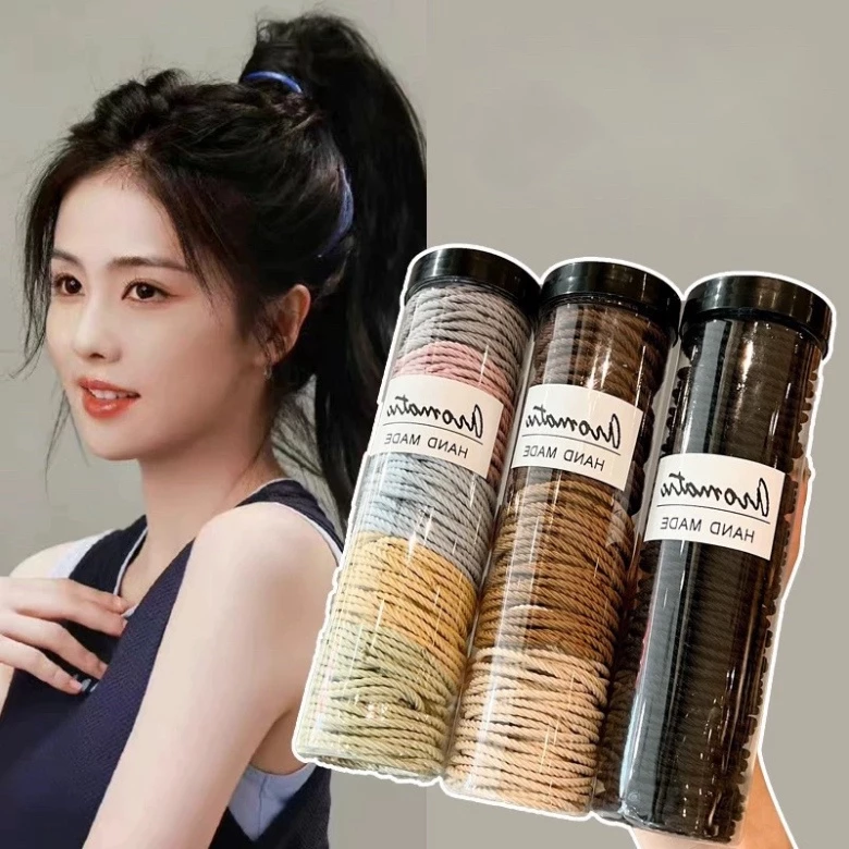 Ống 100 Dây Cột Tóc Cao Su Thời Trang Cho Nữ🍀FREESHIP🍀Sét 100 Chun Buộc Tóc Cho Bé Phong Cách Hàn Quốc