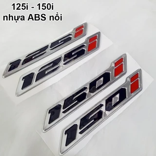 Bộ tem số 125i, 150i Nhựa Nổi ABS như Zin (đen-đỏ)