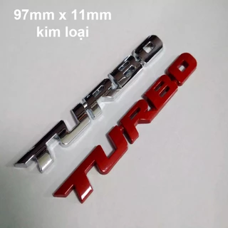 Tem trang trí Chữ TURBO chất liệu kim loại dán xe máy xe hơi