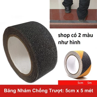 Băng Keo Nhám Cát Dán Chống Trượt Siêu dính 5cm dài 5 mét)-có 2 màu chọn