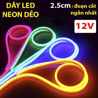 1 mét dây đèn led neon ngoài trời, điện áp 12v, 2,5cm một lần căt, uốn chữ quảng cáo đa dạng