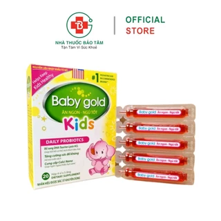 Baby Gold Kids tiêu hoá khoẻ trẻ ăn ngon, giúp bé ăn ngon ngủ tốt, bé thông minh - Hộp 20 Ống