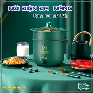 Nồi lẩu mini có tay cầm tặng kèm khay hấp nhựa chống dính đa năng chiên, xào, nấu lẩu nhanh chóng tiện lợi N2