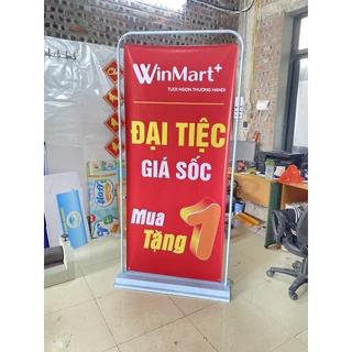 Standee kiểu cửa đế nhựa đổ nước hoặc đế sắt, khung standee ngoài trời, khung treo ảnh quảng cáo KT 0.6x1.6m - 0.8x2m