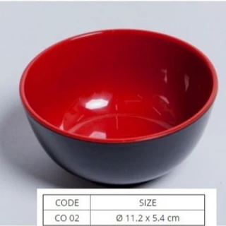 Chén ăn cao cấp nhựa Melamine - chén Melamine 2 màu đen đỏ - chén Nhựa FATACO cao cấp