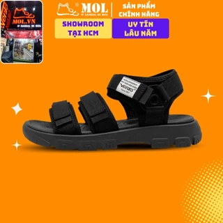 Giày sandal nam 3 quai ngang Vento NB10602B màu đen có big size 44