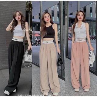 Quần culottes ống rộng suông dài ( Vải mềm mại, Siêu dài 106cm)