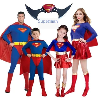 Dc Set Áo Choàng + Áo Choàng Hóa Trang Super Man / Super Man Cho Bé