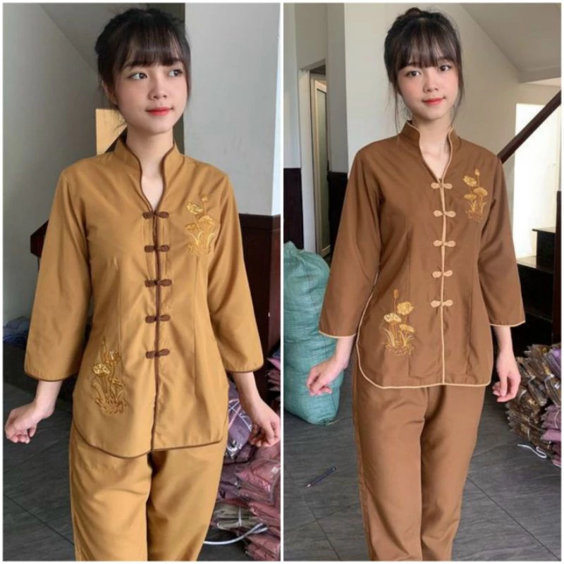 CÓ BIGSIZE 3XL Đồ lam đi chùa set bộ nữ katê tàu giữa