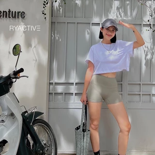 Áo thun croptop freesize RYACTIVE - COMFY CROPTOP màu trắng