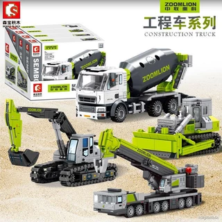 ❏ Lego Senbao xe kỹ thuật máy xúc cẩu ủi xe tải xi măng khối xây dựng mô hình đồ chơi