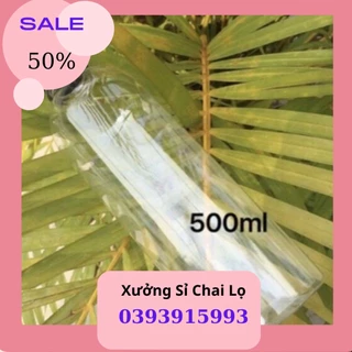 Chai Nhựa Tròn Nắp Đen 500ml. Chai Nhựa Dày. Đã Kèm Nắp