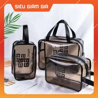 Set 3 Túi Đựng Mỹ Phẩm Trong Suốt, Túi Du Lịch Trong Suốt Chống Thấm