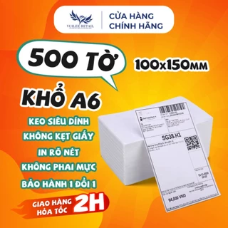 Giấy In Nhiệt A6 Tệp 500 Tờ VUILEE RETAIL In Đơn Shopee TMĐT Chống Nước Giá Siêu Rẻ.