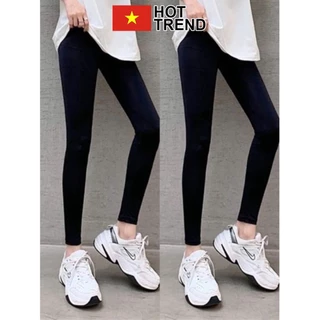 Quần Legging Dài Co Dãn HOTTREND - Quần legging trơn nữ cá tính chất cotton cháy phố 2023