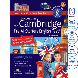 Sách - Succeed In The Cambridge Pre-A1 Starters English Test (Kèm 1 Đĩa MP3) - NHBOOK