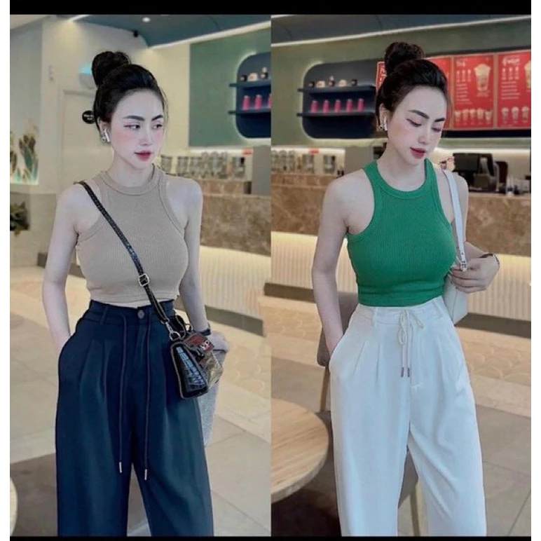 Áo CROPTOP BA LỖ NGƯỢC, áo balo nữ Basic phong cách năng động cá tính