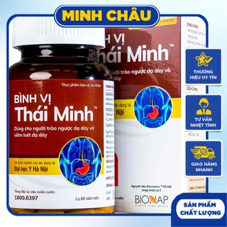 Viên Uống Bình Vị Thái Minh - Dùng Cho Người Trào Ngược & Viêm Loét Dạ Dày - Lọ 80 viên